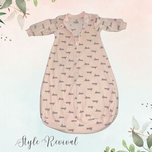 Carter’s Pink Sleep a sack with gray “Love” - Size M (6-9m)